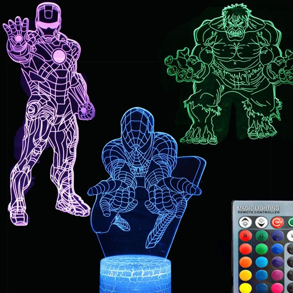 3D Illusion Avengers Super Hero Night Light